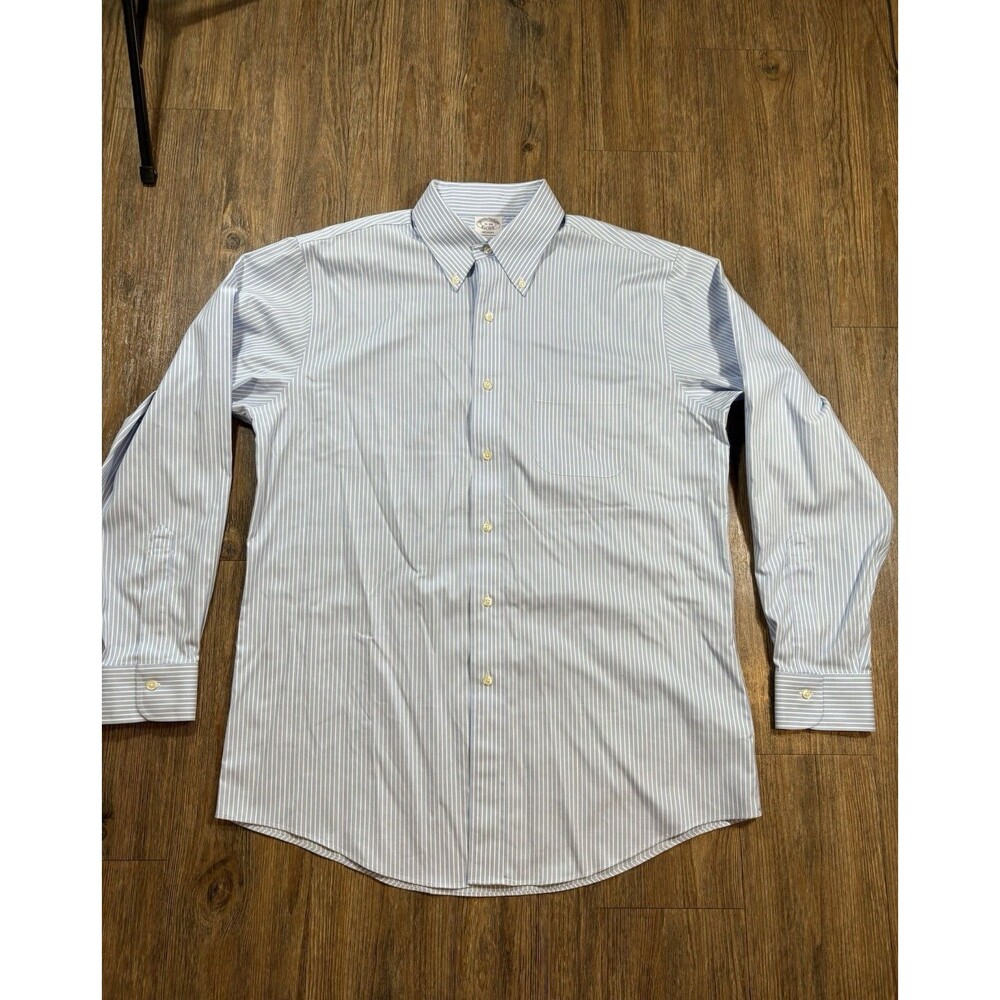 Brooks Brothers Oxford Shirt Men 16-34 Blue White Striped Long Sleeve OCBD Prep